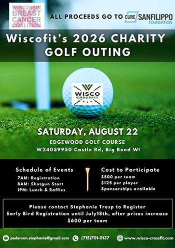 Wiscofit charity golf outing announcement